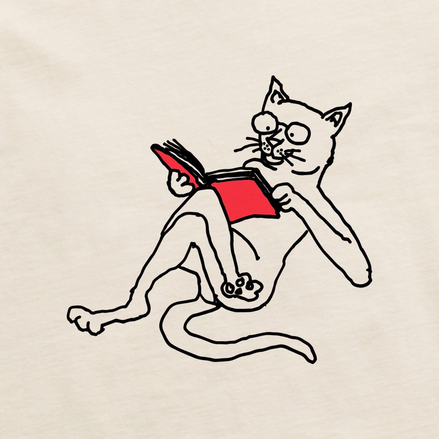 Women's Reading Cat Short Sleeve Crusher Tee