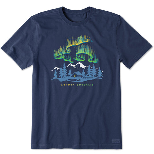 Men's Aurora Borealis Cabin Short Sleeve Crusher Tee