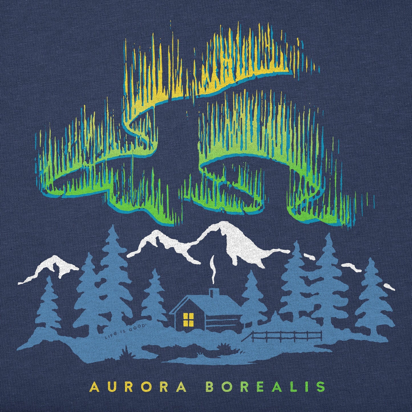 Men's Aurora Borealis Cabin Short Sleeve Crusher Tee
