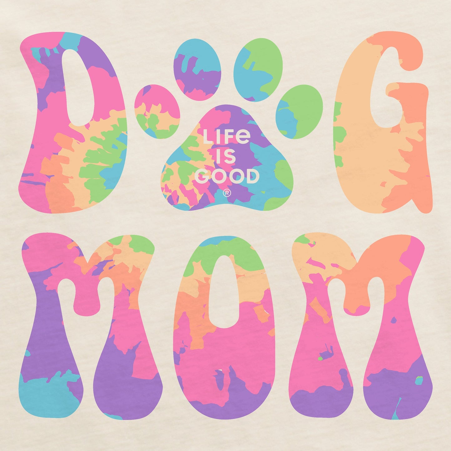 Women's Tie Dye Dog Mom Short Sleeve Crusher Tee