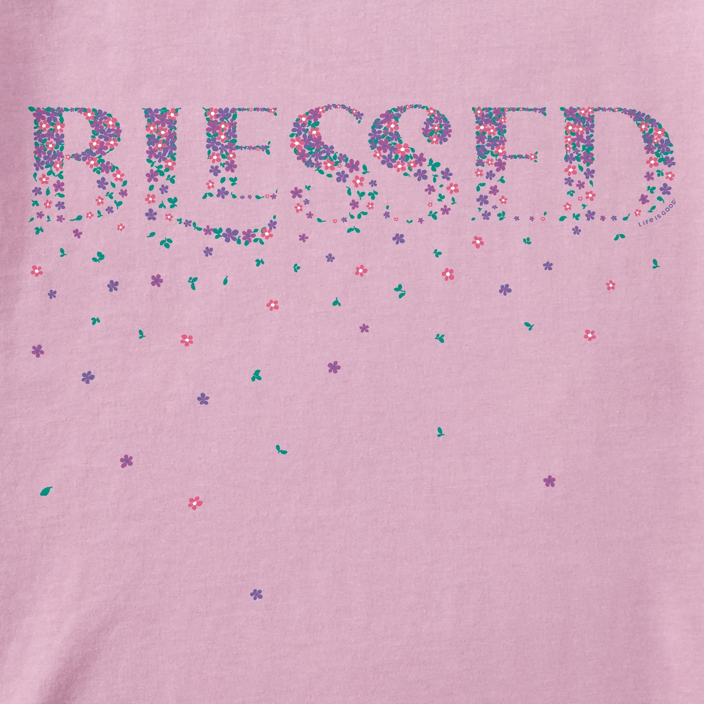Women's Blessed Spring Flowers Short Sleeve Vee