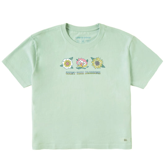 Women's Flower Trio Short Sleeve Crusher Boxy Tee