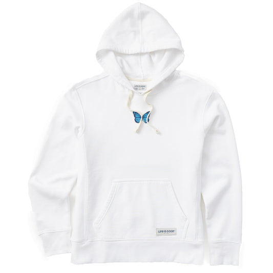 Women's Antique Floral Butterfly Simply True Fleece Hoodie