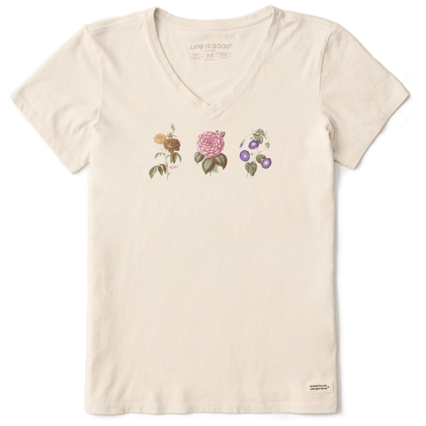 Women's Antique Botanicals Short Sleeve Crusher Vee