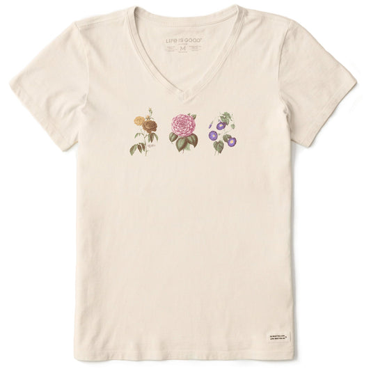 Women's Antique Botanicals Short Sleeve Crusher Vee