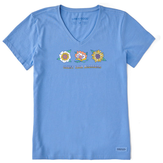 Women's Flower Trio Short Sleeve Vee