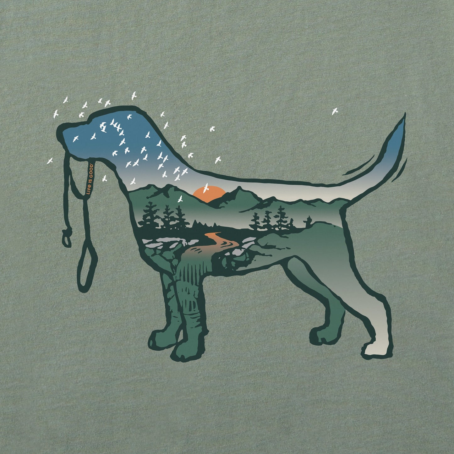 Men's Macro Micro Dogscape Simply True Fleece Crew