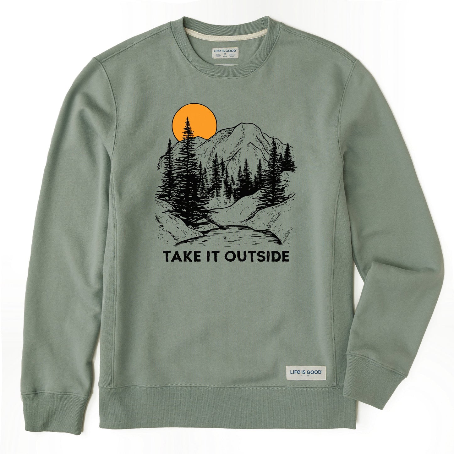 Men's Take it Outside Mountains Simply True Fleece Crew