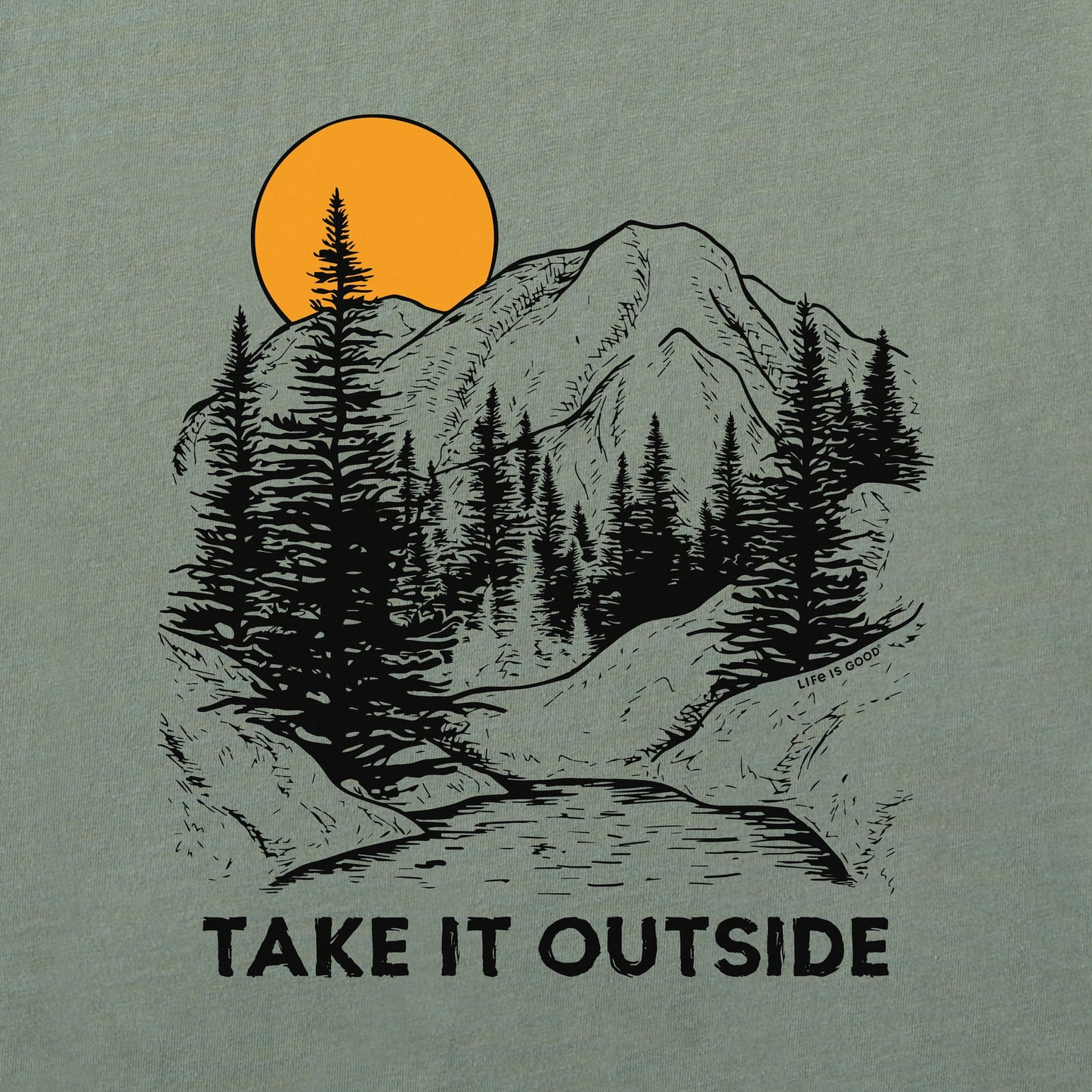 Men's Take it Outside Mountains Simply True Fleece Crew