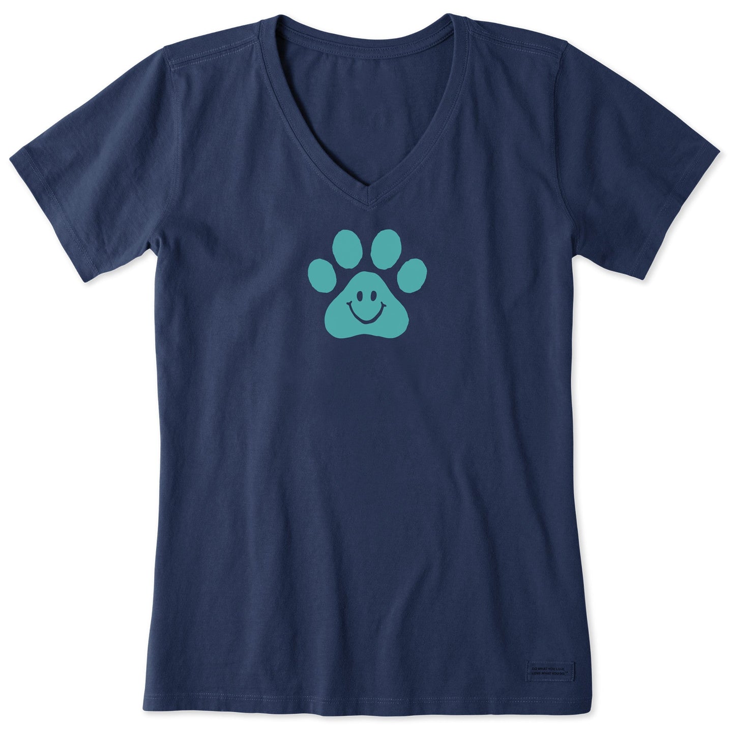 Women's Smile Paw Short Sleeve Crusher Vee