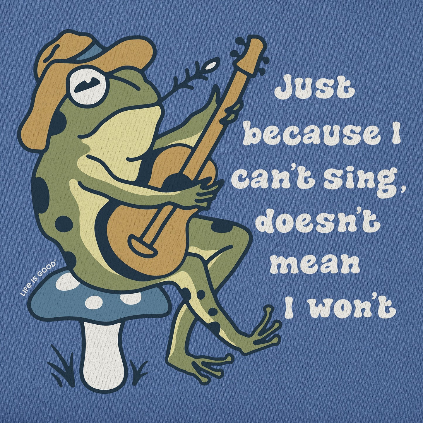Men's I Can't Sing Guitar Frog Short Sleeve Crusher Tee