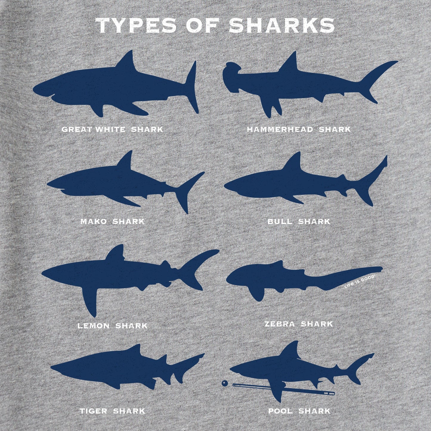 Kids Shark Diagram Long Sleeve Crusher Tee