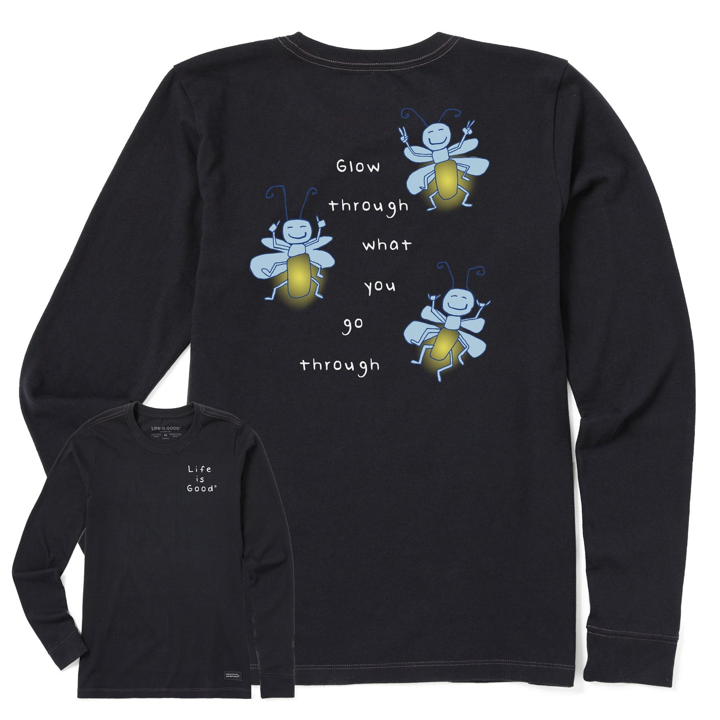 Women's Glow Through Fireflies Long Sleeve Crusher Tee