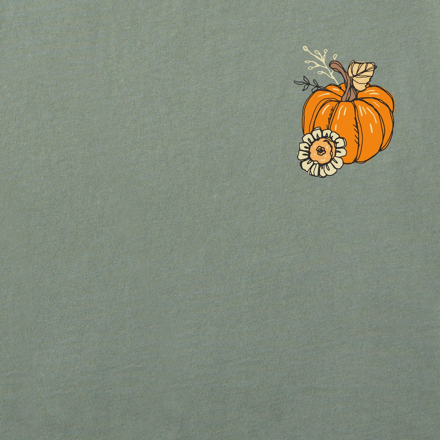 Women's Fall Flowers & Pumpkins Pickup Long Sleeve Crusher Tee
