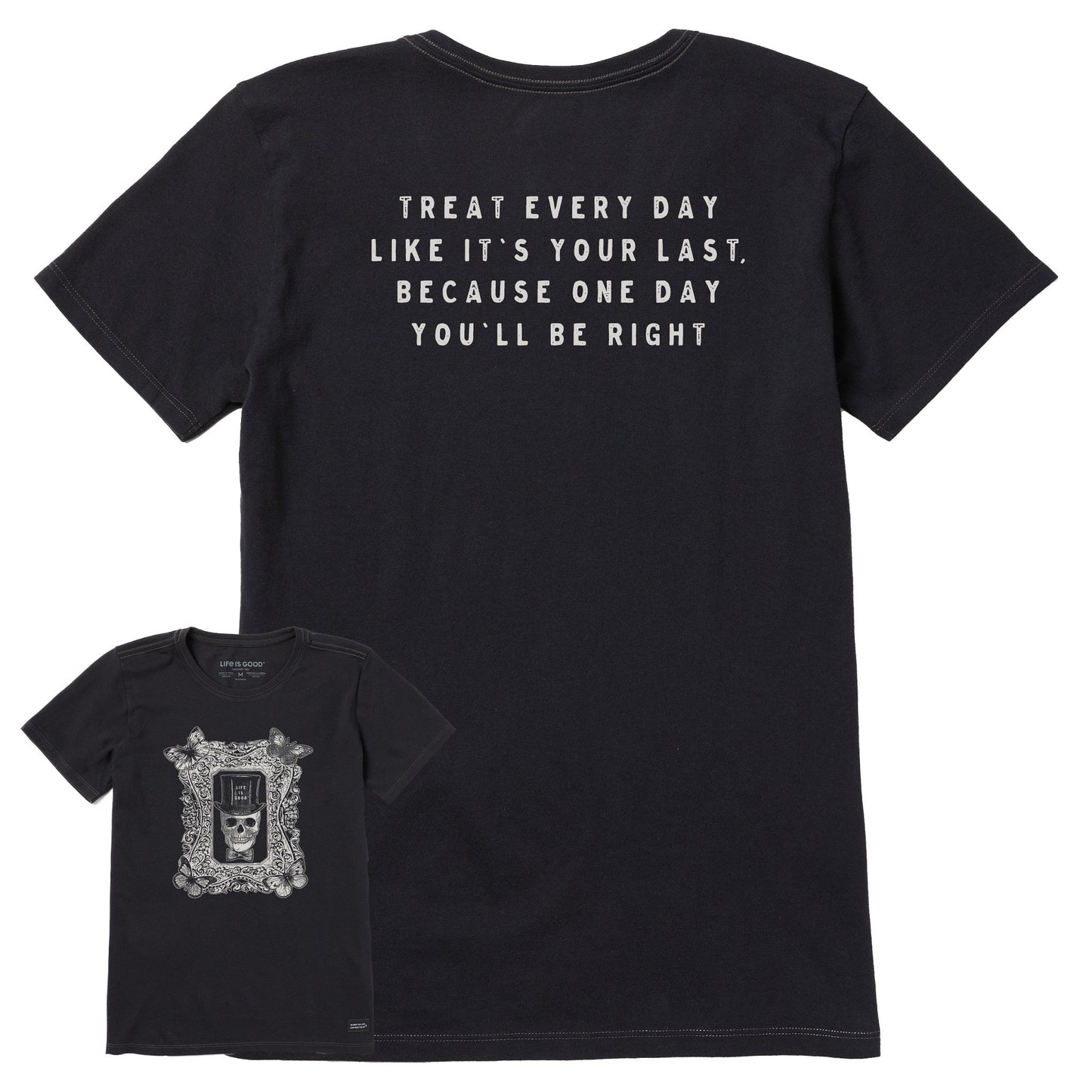 Women's Antique Treat Every Day Skull Short Sleeve Crusher Tee