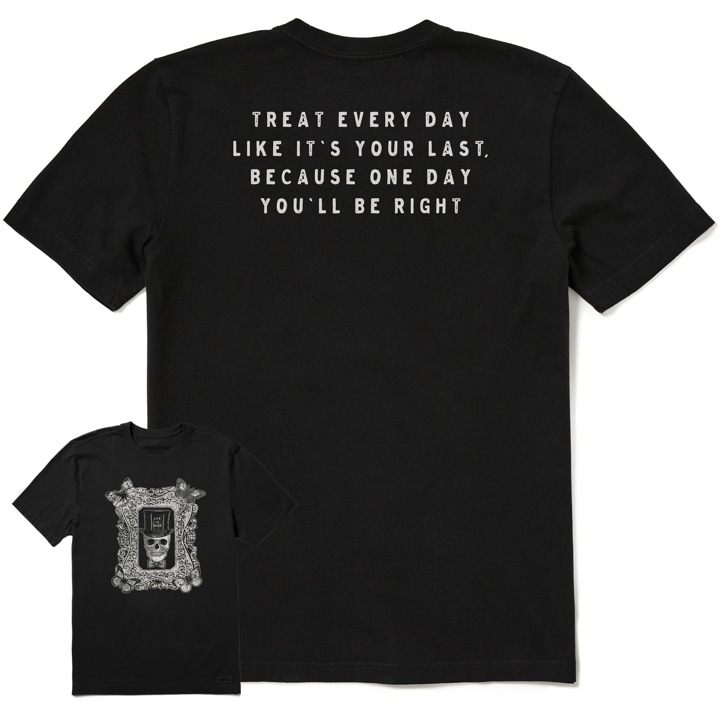 Men's Antique Treat Every Day Skull Short Sleeve Crusher Tee