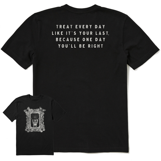 Men's Antique Treat Every Day Skull Short Sleeve Crusher Tee