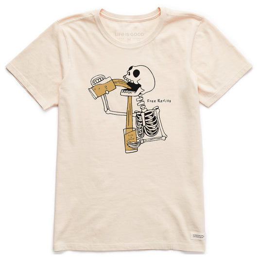 Women's Free Refills Skeleton Short Sleeve Crusher Tee