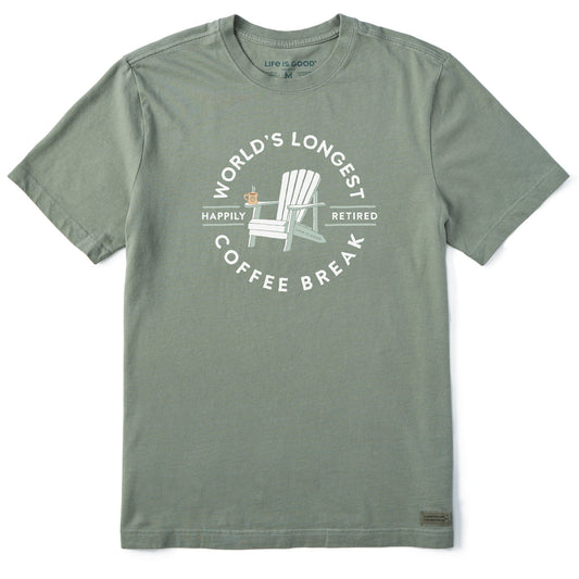 Men's Worlds Longest Coffee Break Short Sleeve Crusher Tee