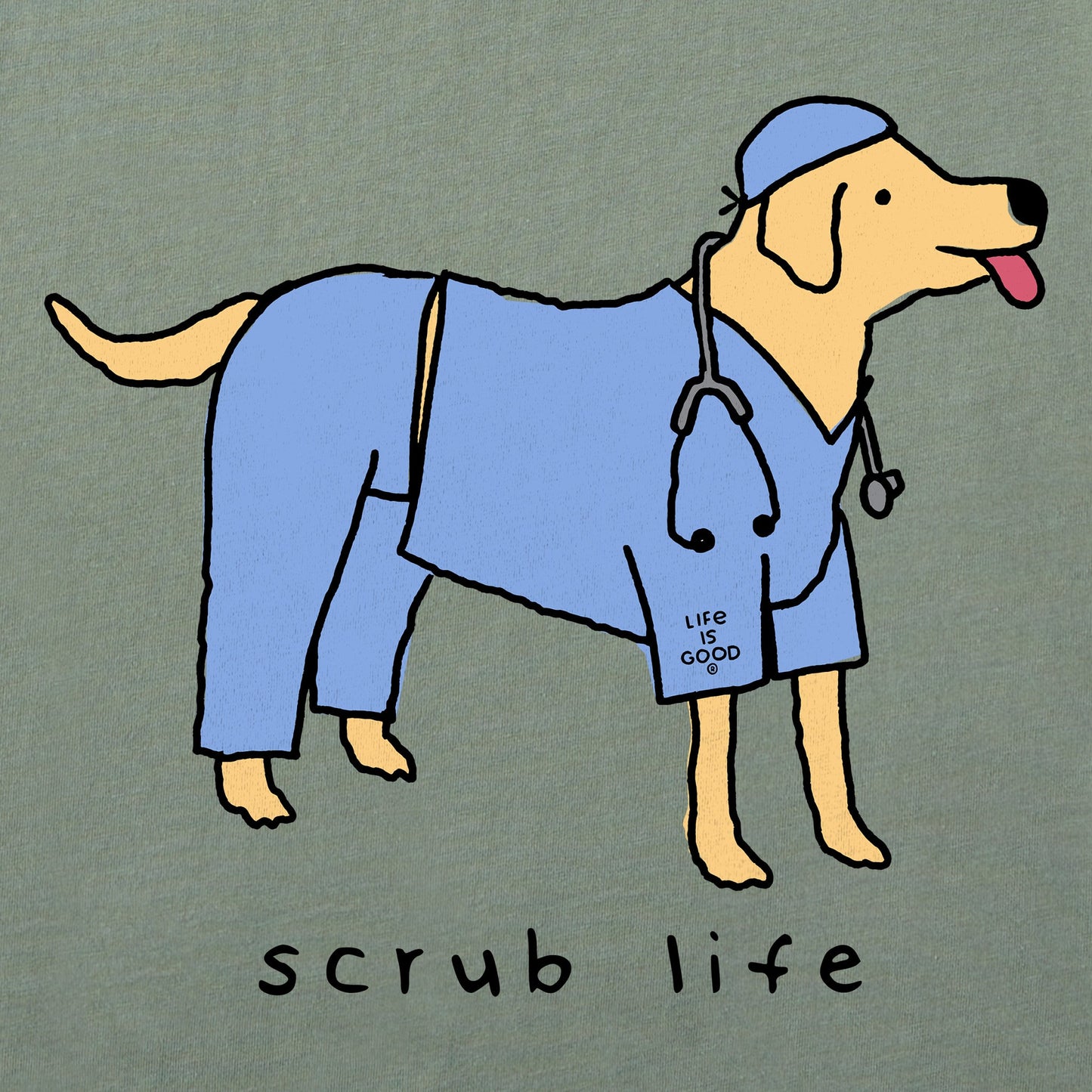 Men's Scrub Life Dog Short Sleeve Crusher Tee