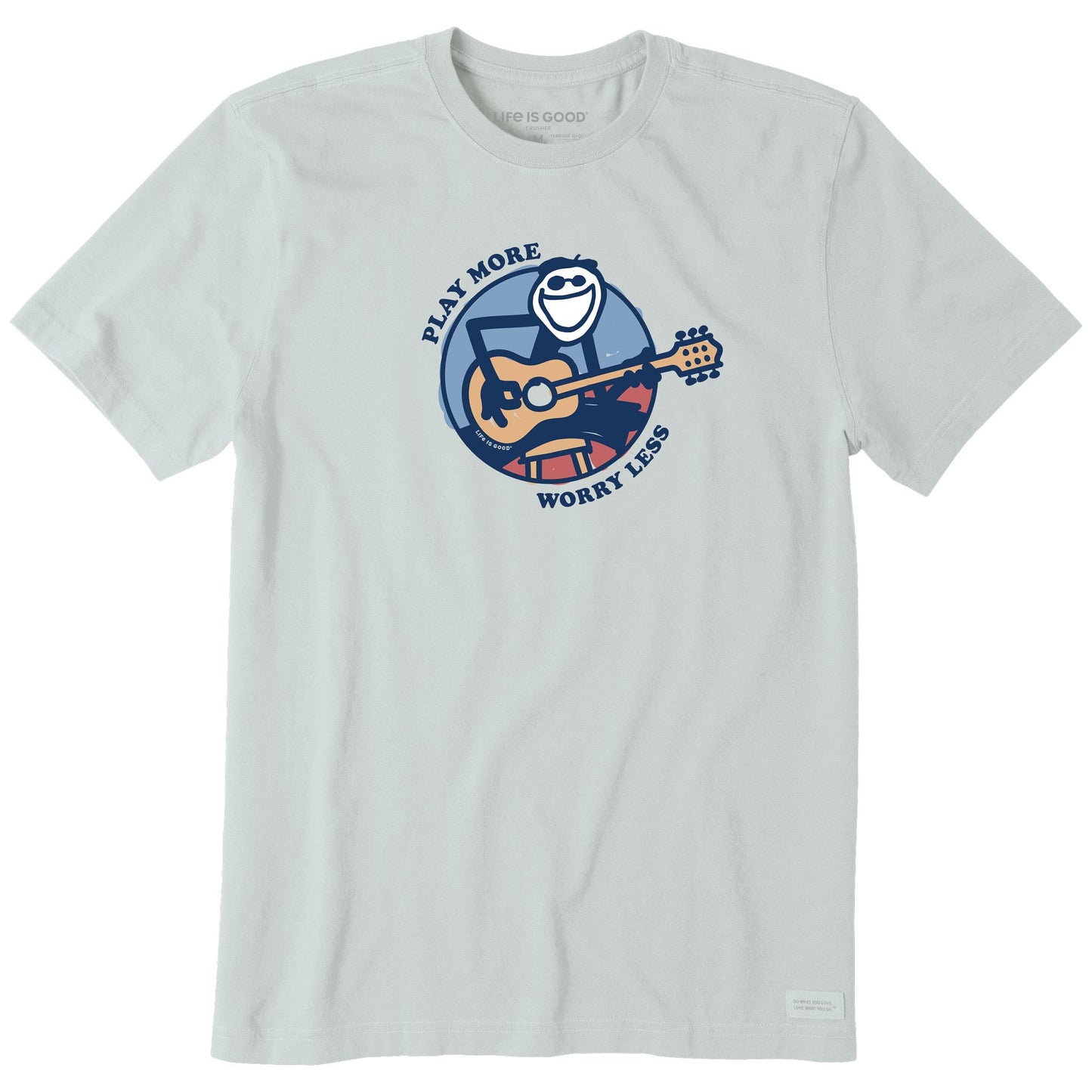 Men's Play More Worry Less Jake Guitar Short Sleeve  Tee