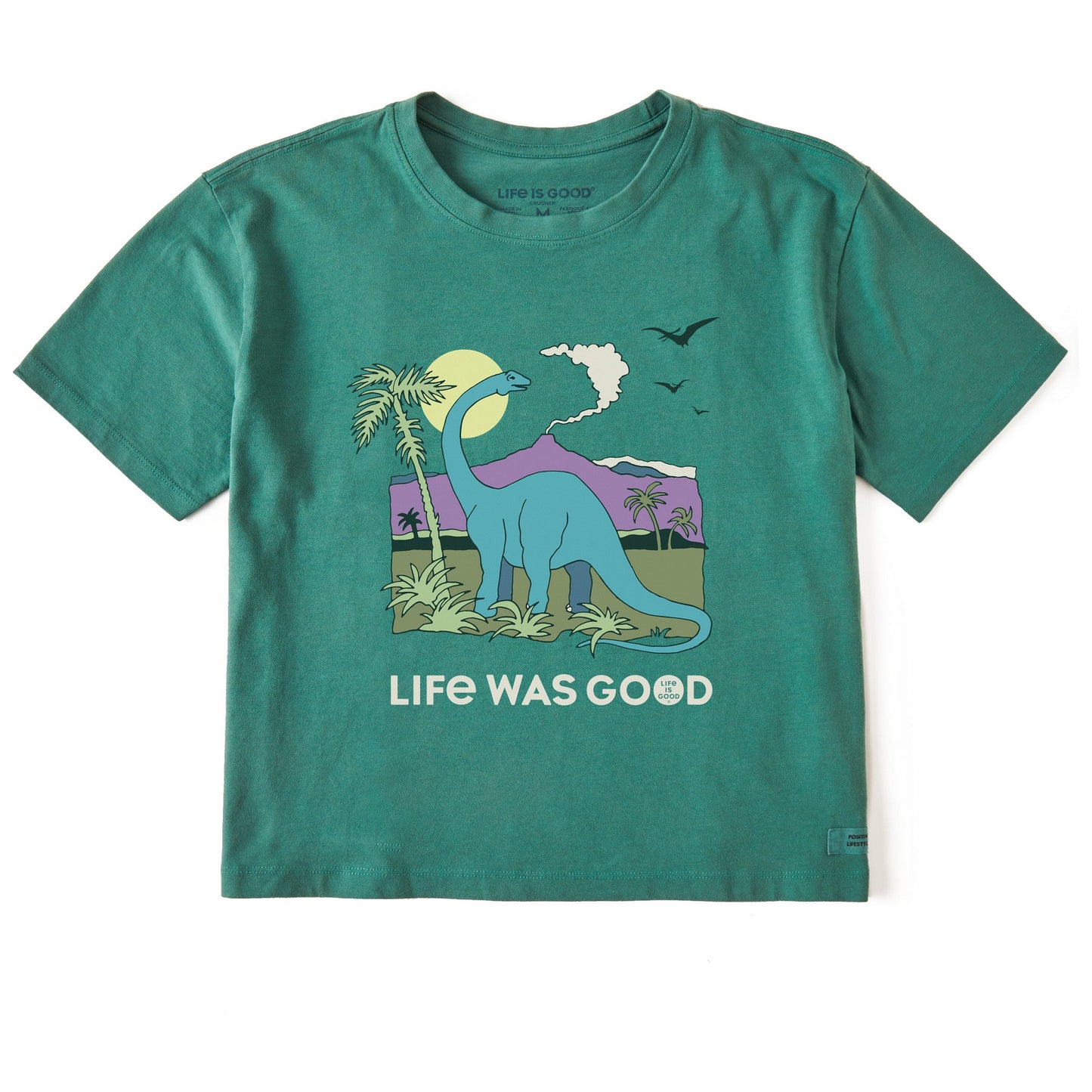 Women's Dinosaur Life was Good Short Sleeve Crusher Boxy Tee