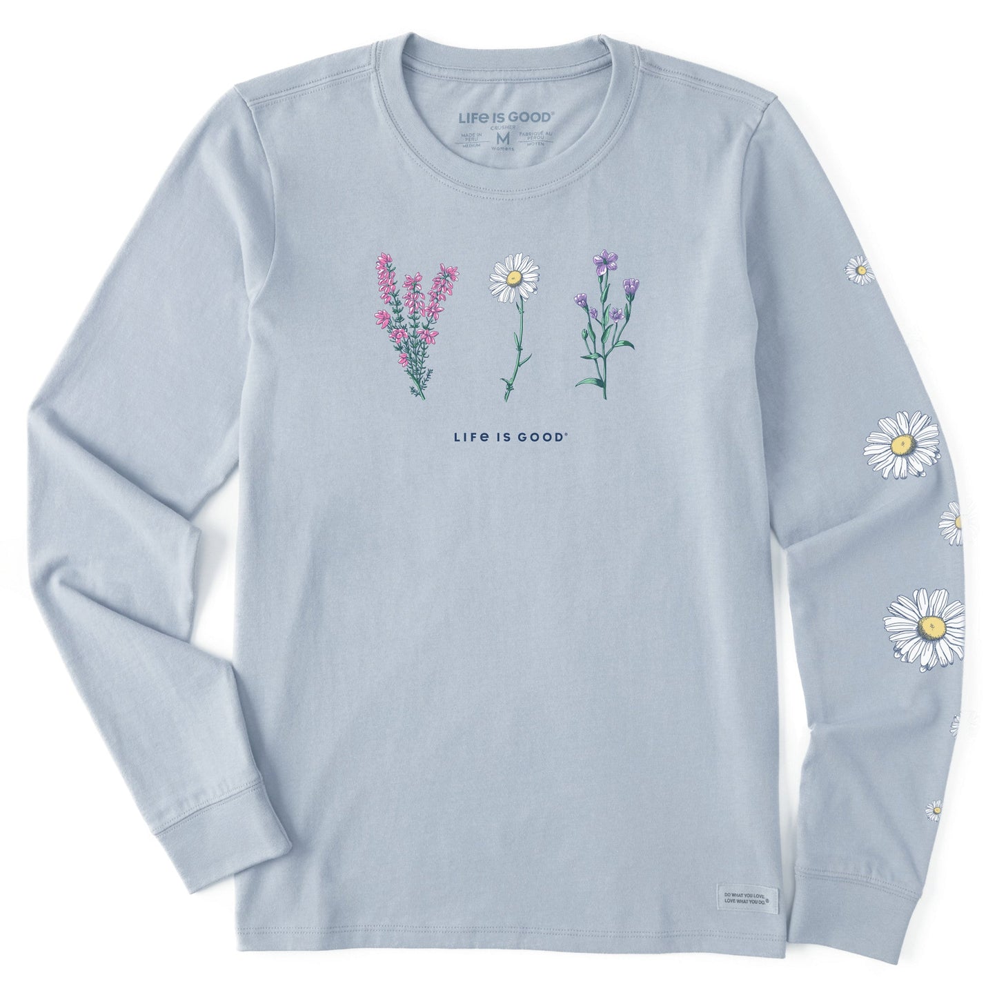 Women's Detailed Wildflowers Long Sleeve Crusher Tee