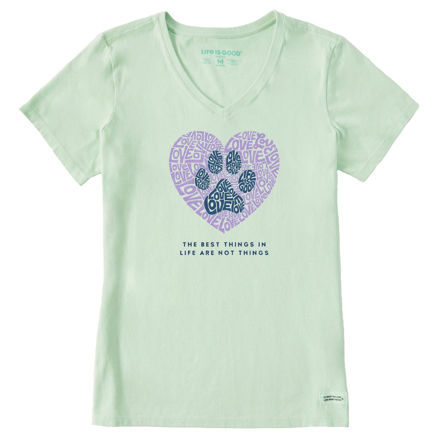 Women's Best Things Paw Heart Short Sleeve Vee
