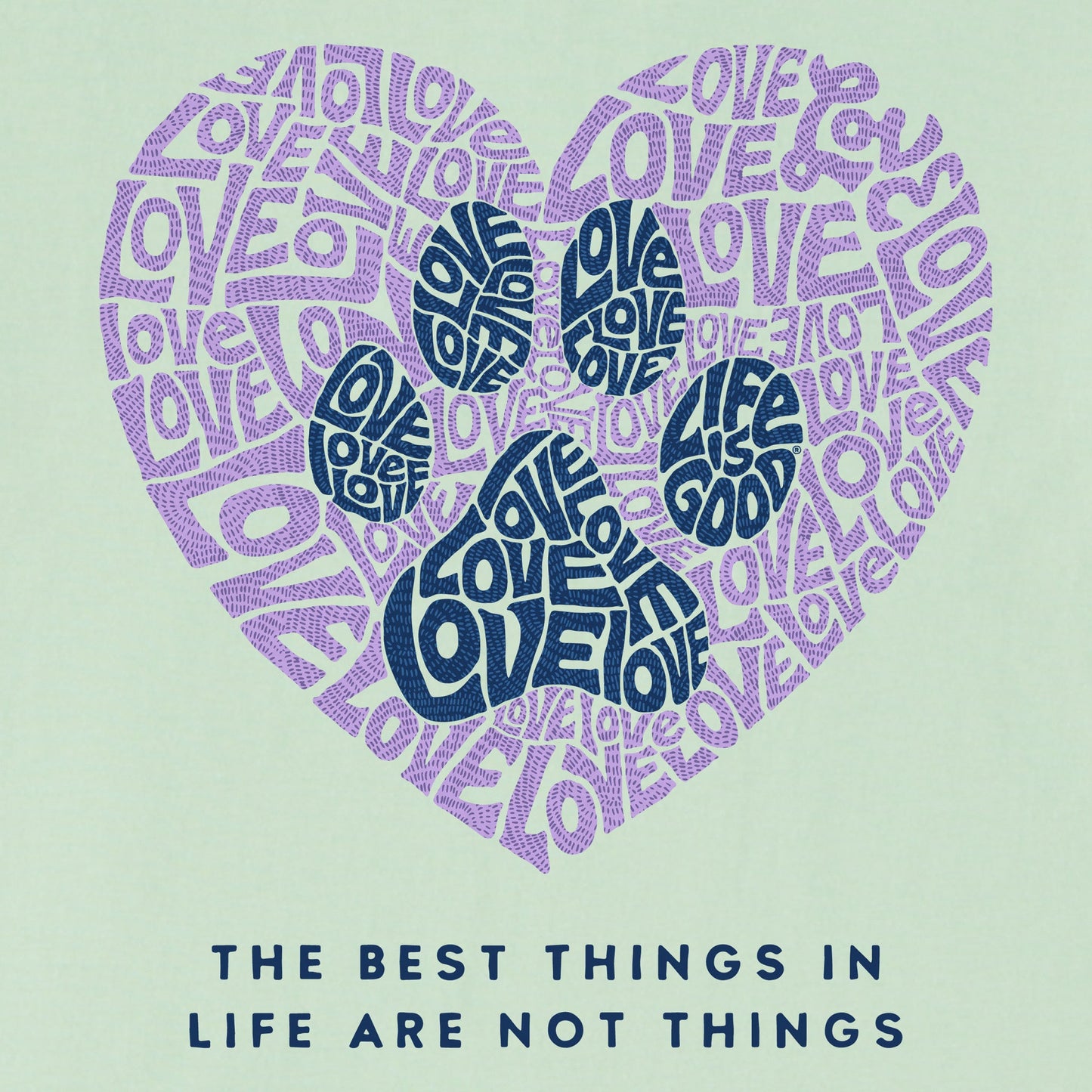 Women's Best Things Paw Heart Short Sleeve Vee