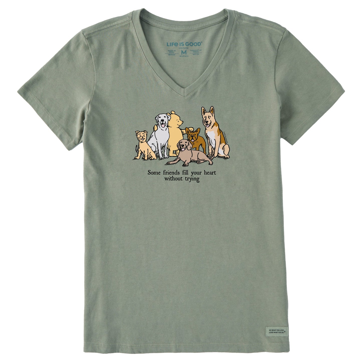 Women's Winnie Friends Fill Your Heart Short Sleeve Crusher Vee