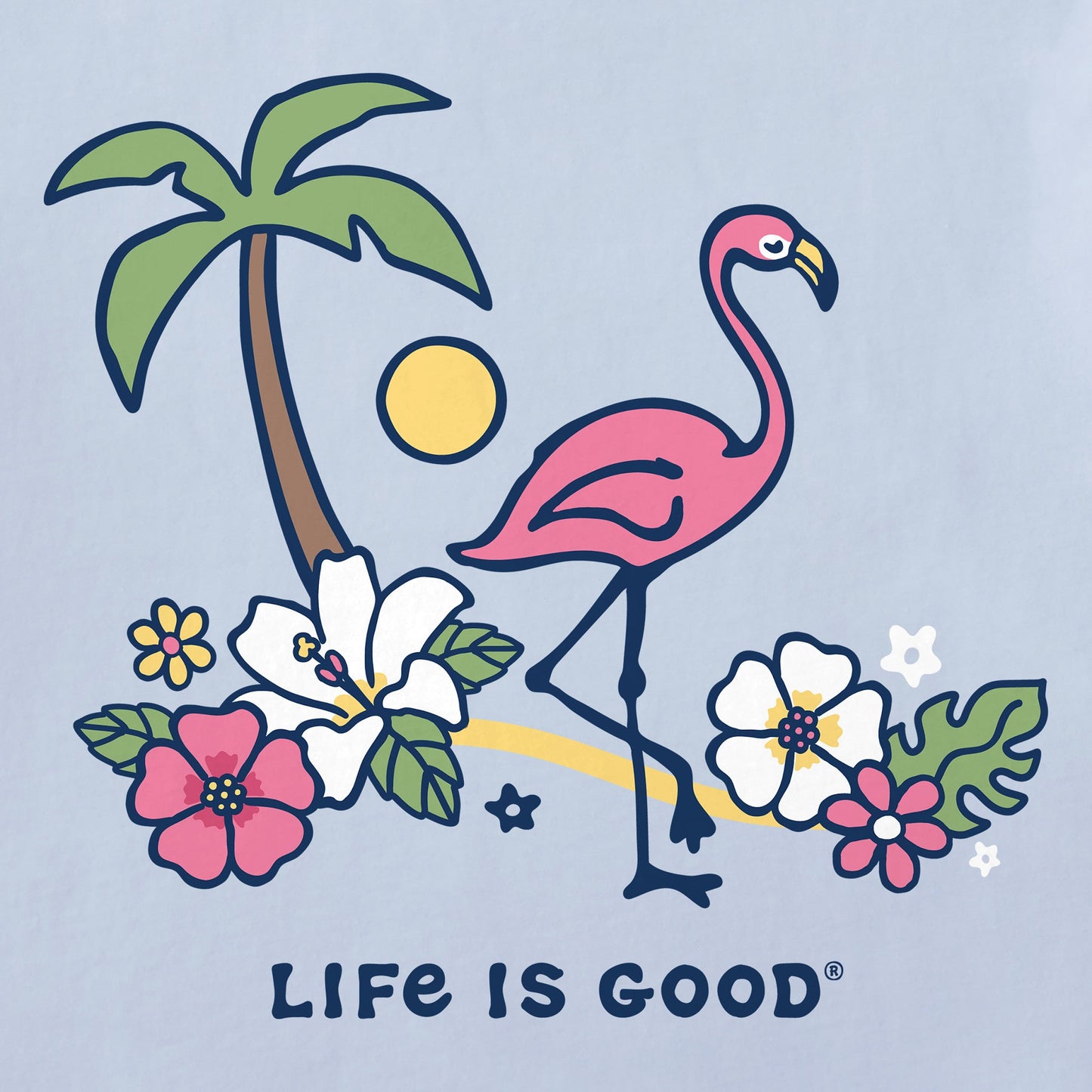 Women's Flamingo Beach Short Sleeve Crusher Vee