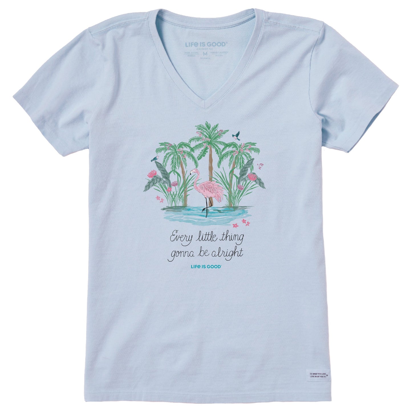 Women's Every Little Thing Flamingo Short Sleeve Vee