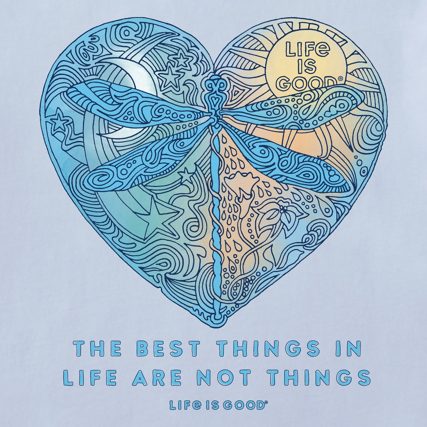 Women's Best Things Dragonfly Heart Short Sleeve Crusher Vee