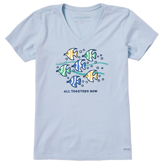 Women's All Together Now Fish Short Sleeve Crusher Vee