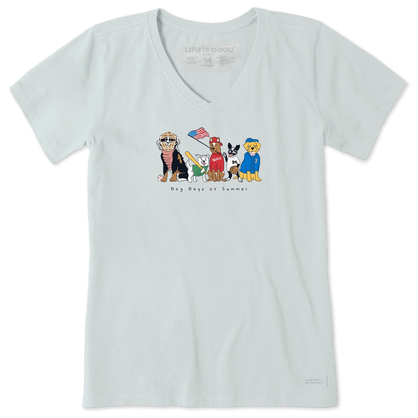 Women's Dog Days of Summer Baseball Short Sleeve Vee