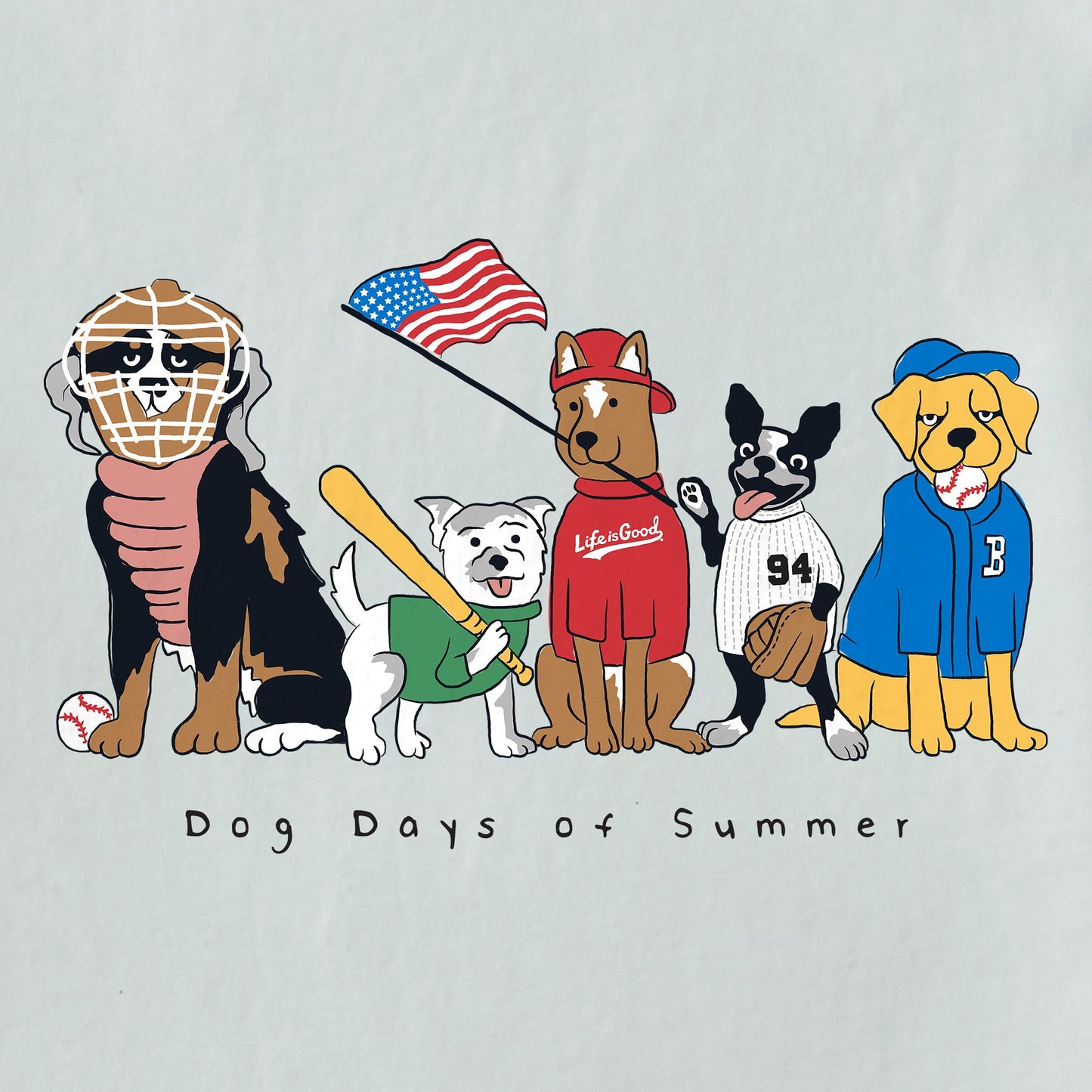 Women's Dog Days of Summer Baseball Short Sleeve Vee