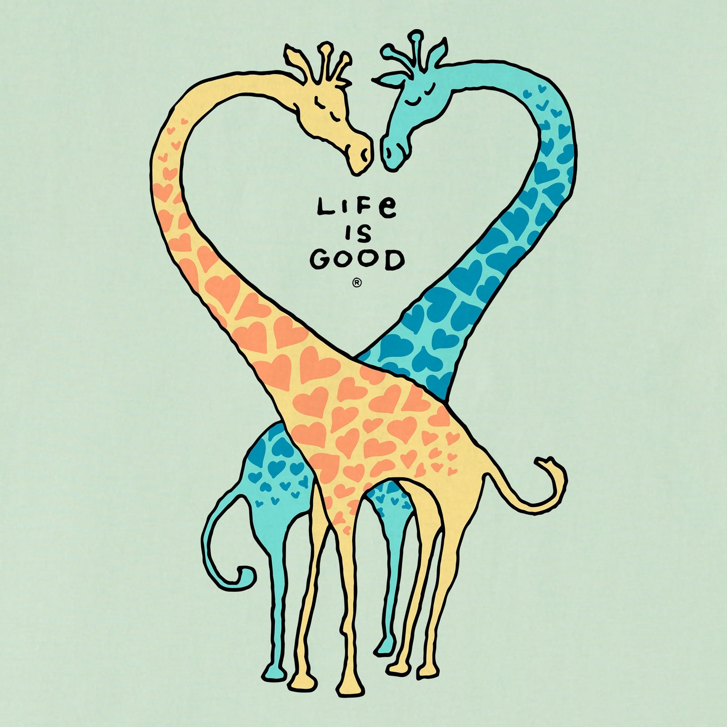 Women's Giraffe Heart Short Sleeve Tee