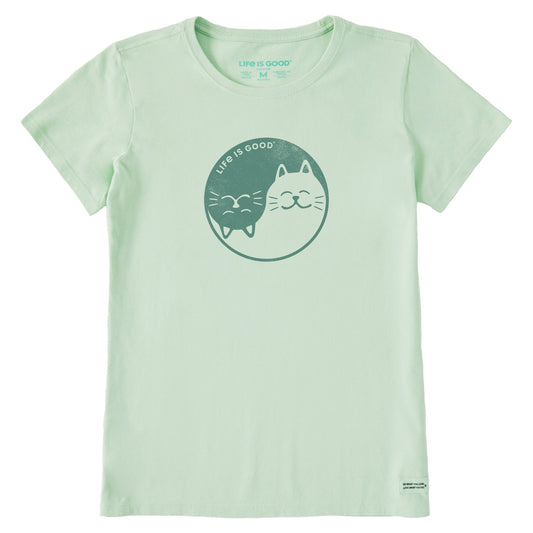 Women's Cat Yin and Yang Short Sleeve Crusher Tee