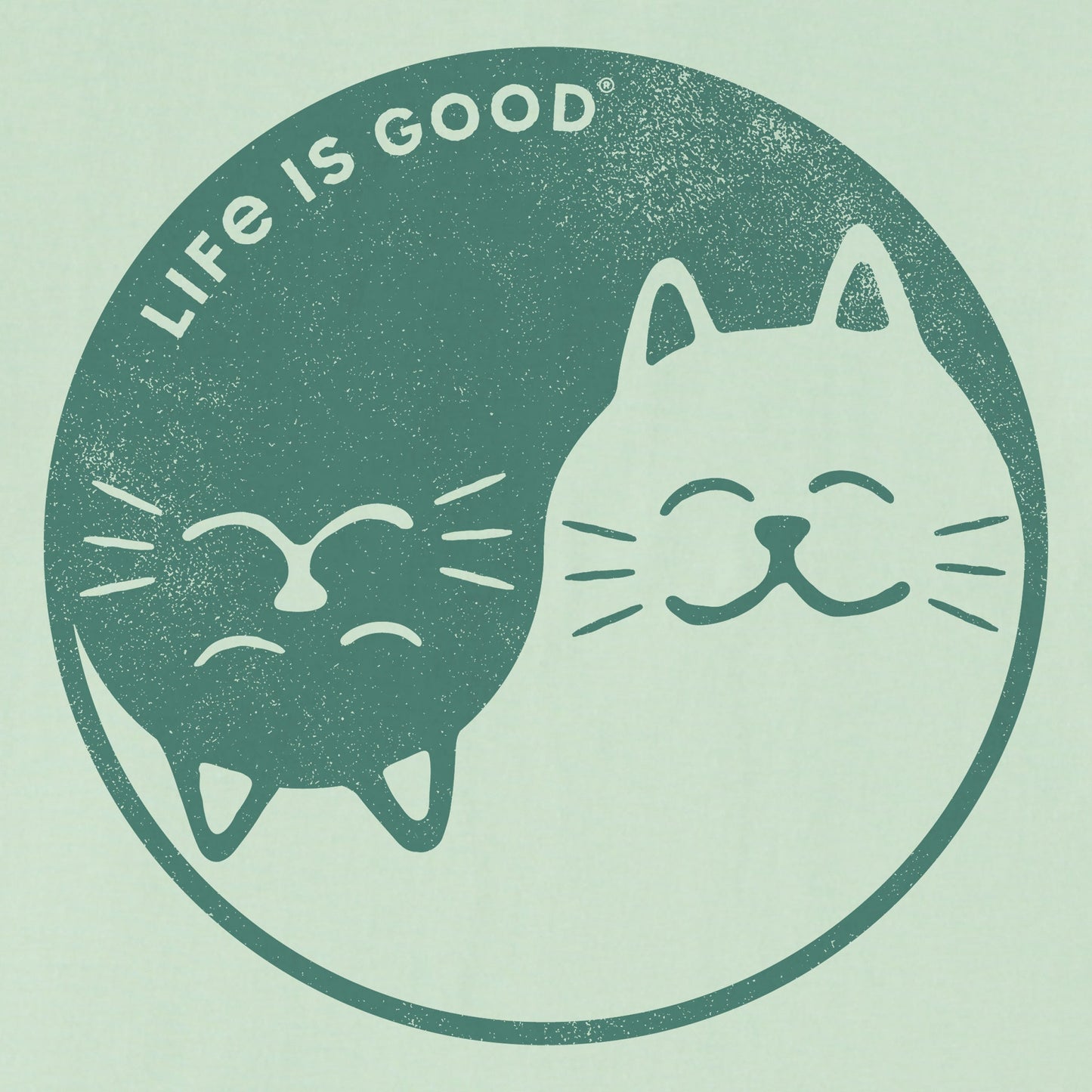 Women's Cat Yin and Yang Short Sleeve Crusher Tee