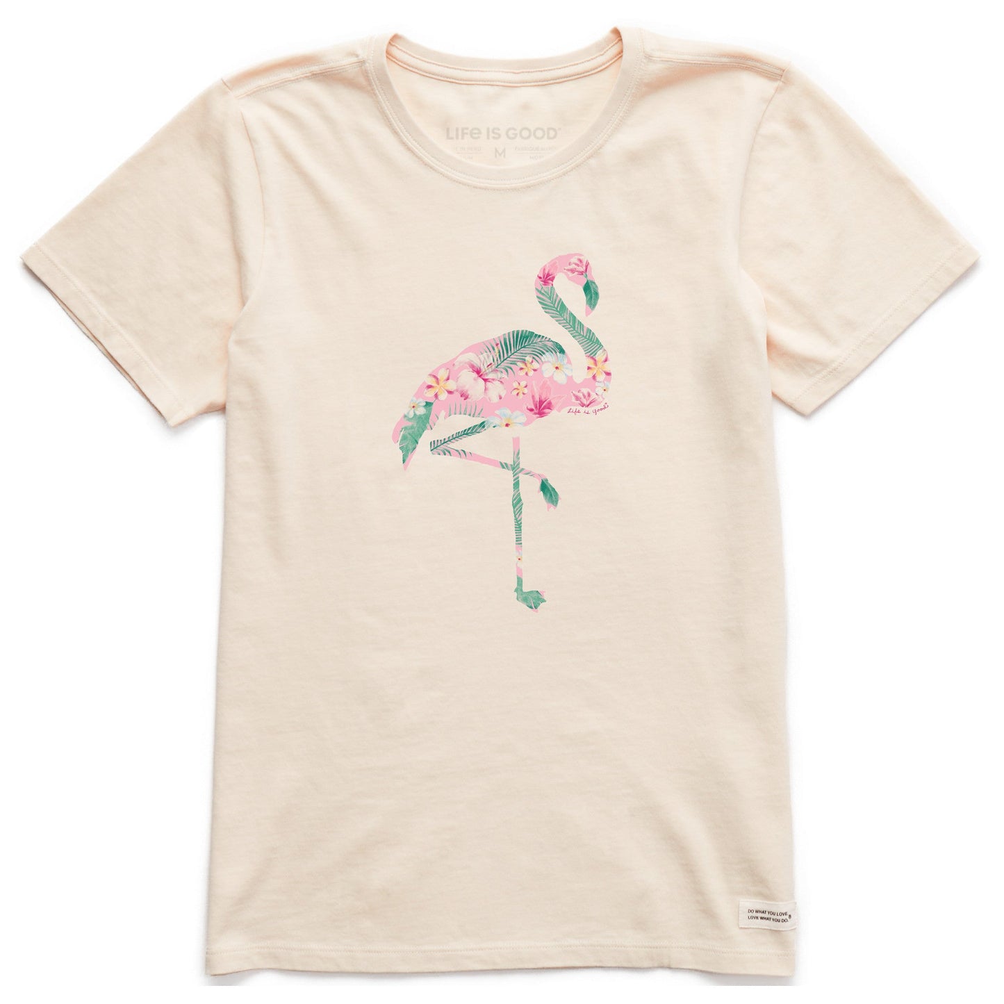 Women's Flamingo Flowers Short Sleeve Tee