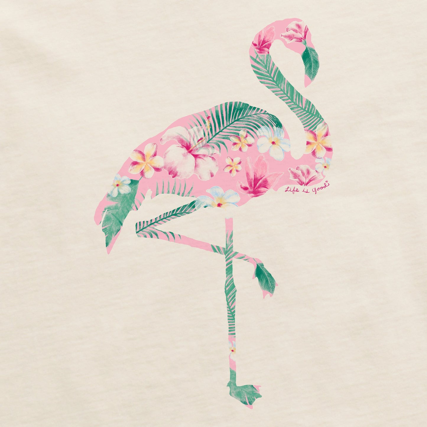 Women's Flamingo Flowers Short Sleeve Tee