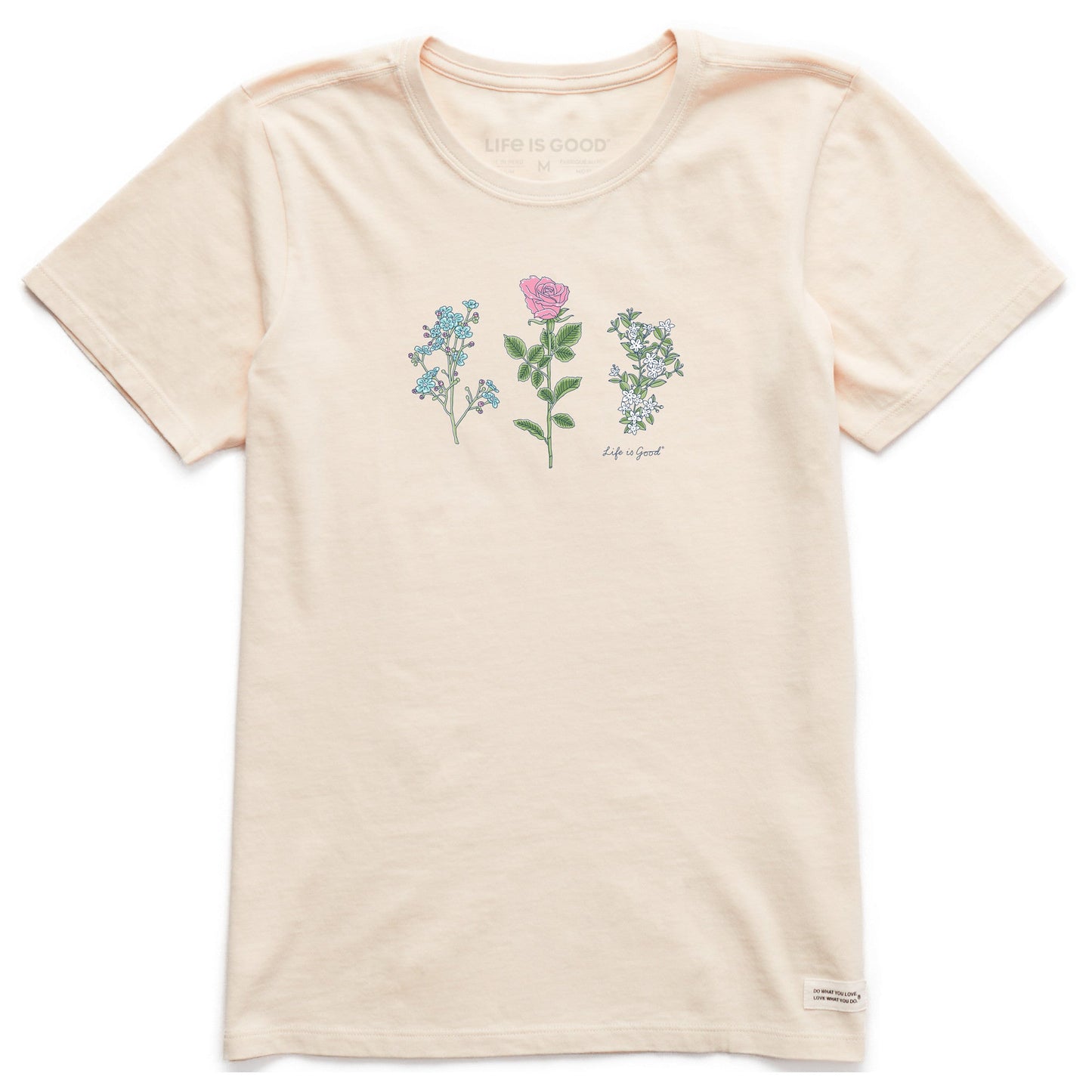 Women's 3 Botanical Rose Jasmine Short Sleeve Crusher Tee