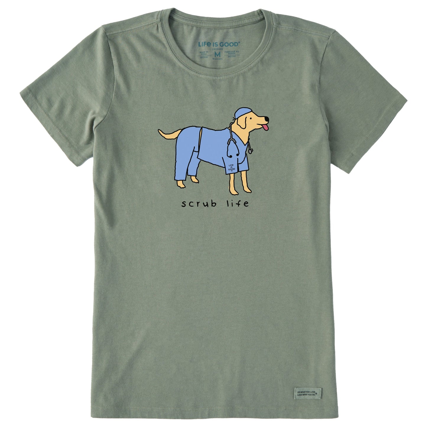 Women's Scrub Life Dog Short Sleeve Crusher Tee