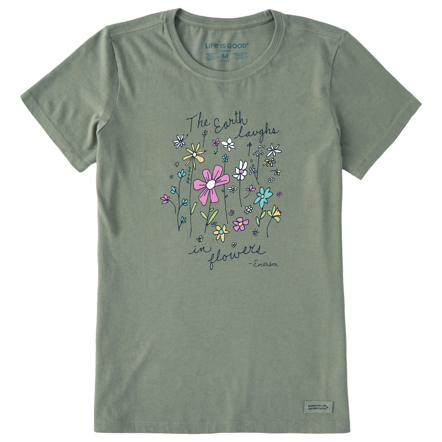 Women's Earth Laughs in Wildflowers Short Sleeve Tee