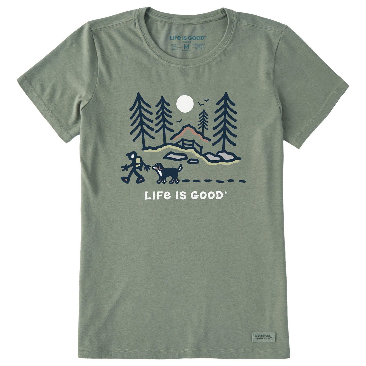 Women's Bernese Hiking Through the Woods Short Sleeve Crusher Tee