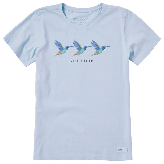 Women's Three Hummingbirds Short Sleeve Crusher Tee
