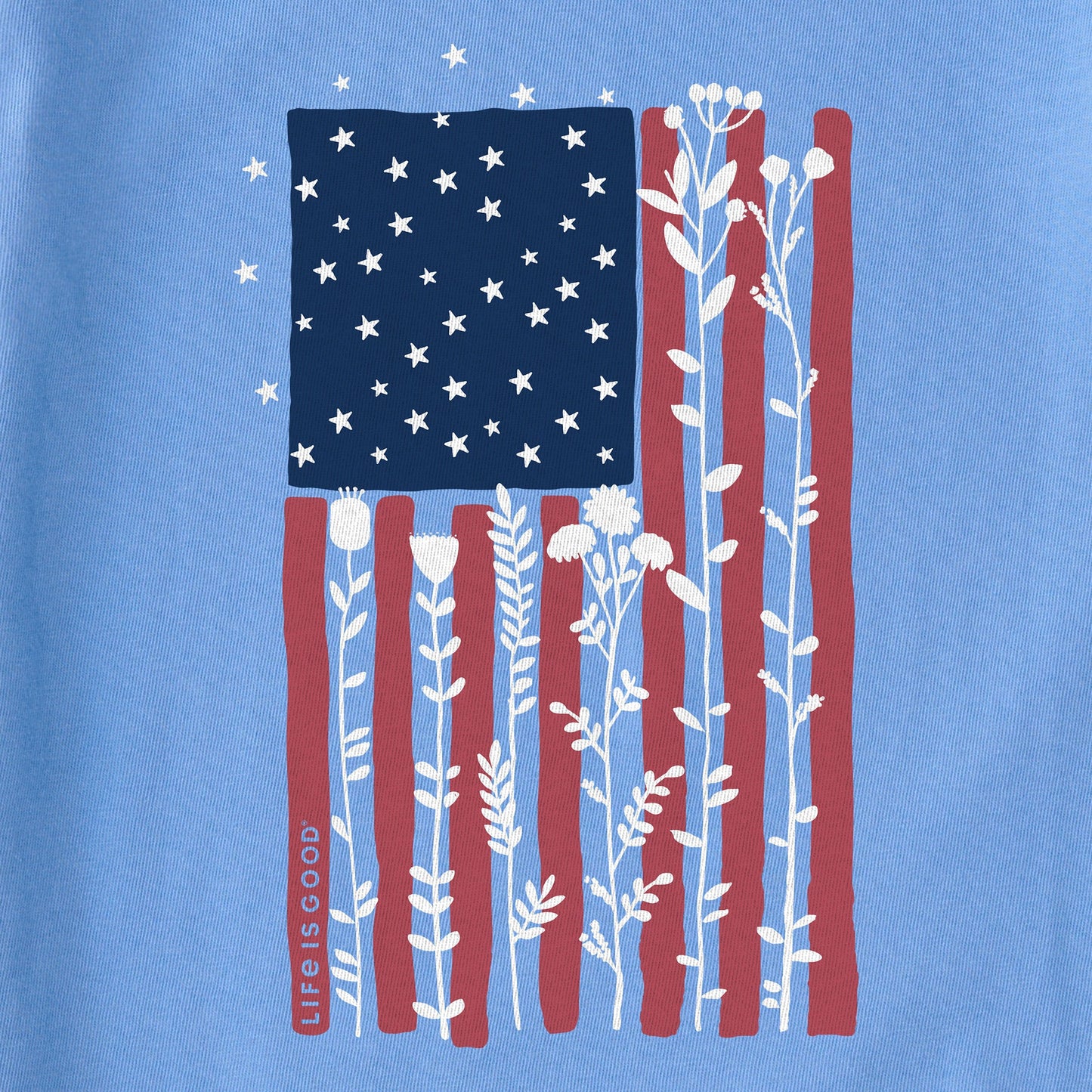 Women's Flower Tall Flag Short Sleeve Tee