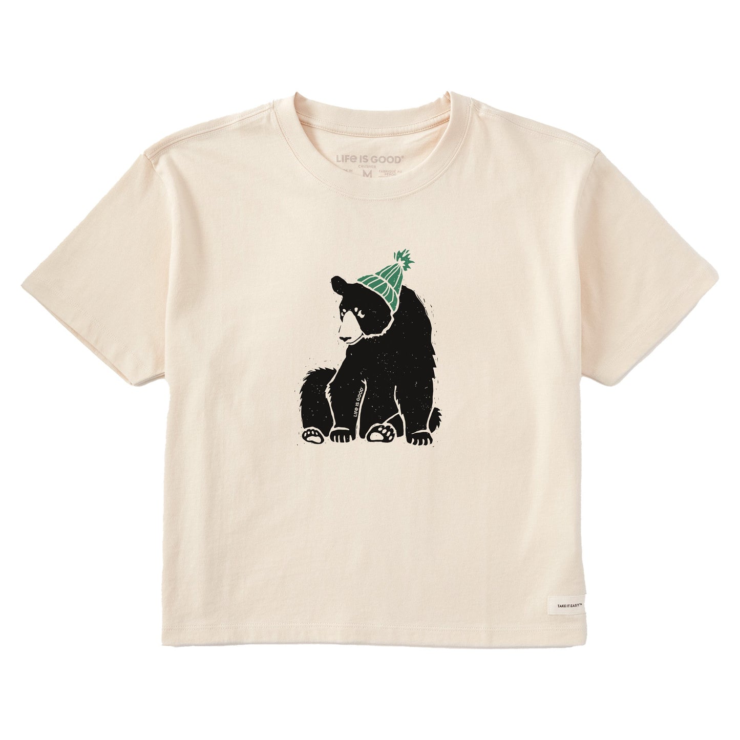 Women's Warmly Dressed Bear Short Sleeve Crusher Boxy Tee