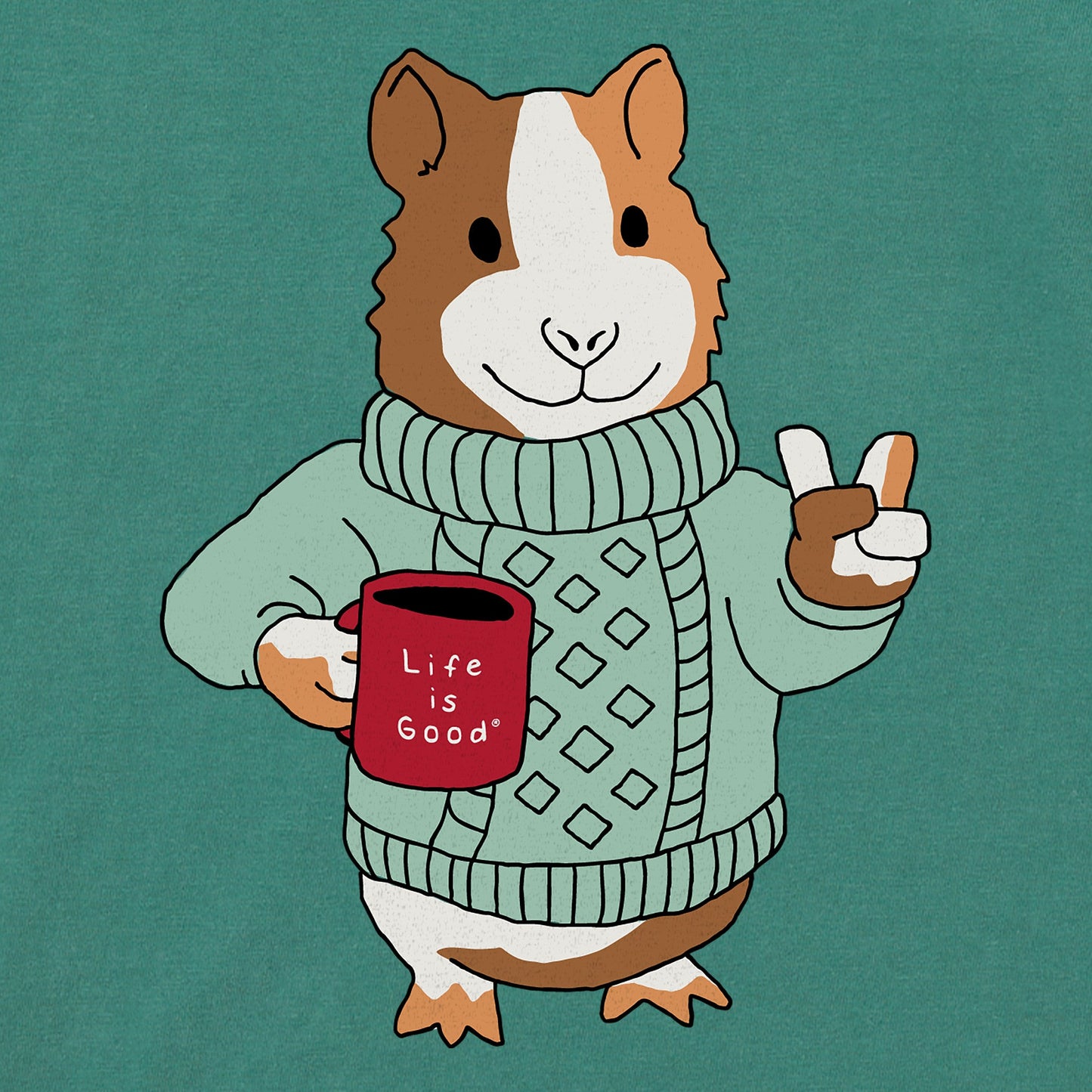 Women's Warmly Dressed Guinea Pig Short Sleeve Crusher Boxy Tee