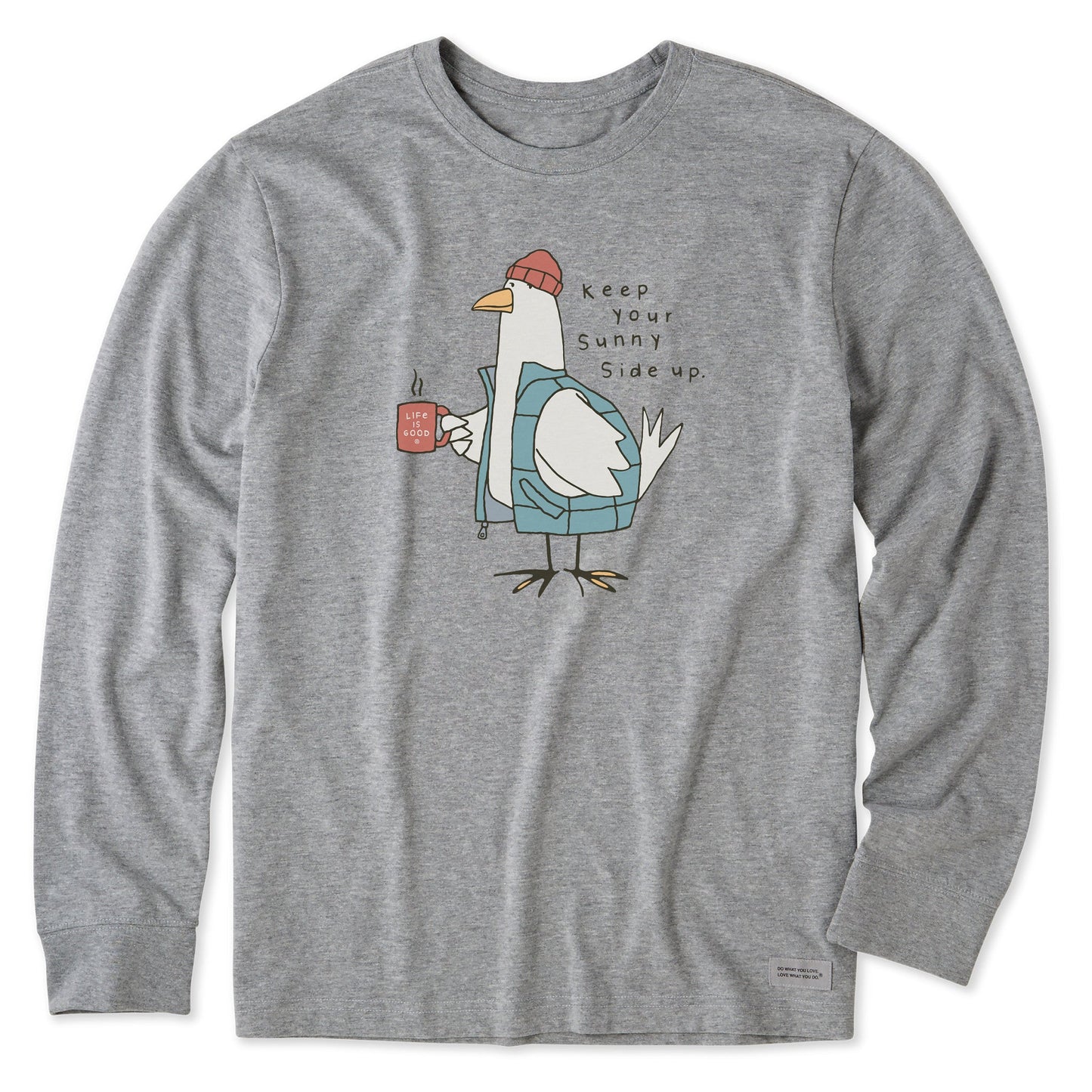 Men's Sunny Side Warmly Dressed Chicken Long Sleeve Crusher Tee